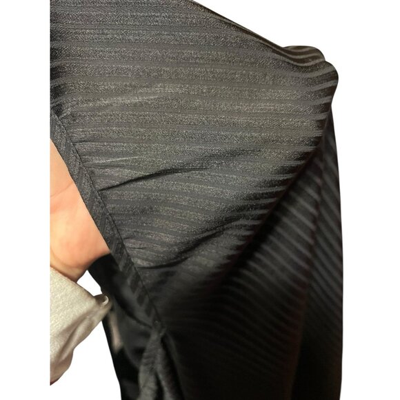 Nine West Black Sheer Striped Print Long Sleeve Work Business Blouse Sz S - Picture 11 of 13